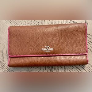 COACH WALLET , BROWN & PINK